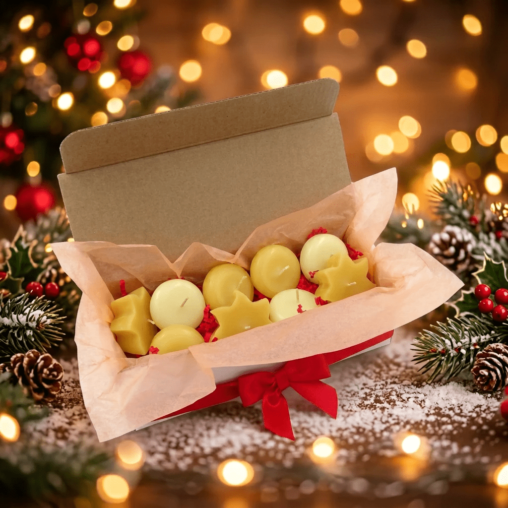 Gift Set of 9 Floating Candles, 100% Pure Beeswax Candles for Wedding Centerpieces & Holiday Decor - BCANDLE