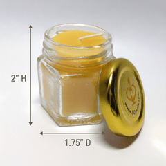 Pure Beeswax Set of 3 Glass Jar Candle with Lid - 2 Ounce Hand Poured - BCANDLE