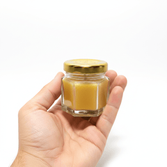 Pure Beeswax Set of 3 Glass Jar Candle with Lid - 2 Ounce Hand Poured - BCANDLE