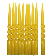 Spiral Taper Beeswax Candles, Twisted, Organic - 10" Tall, 5/8" Thick, Hand Made - BCANDLE