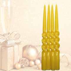 Spiral Taper Beeswax Candles, Twisted, Organic - 10" Tall, 5/8" Thick, Hand Made - BCANDLE