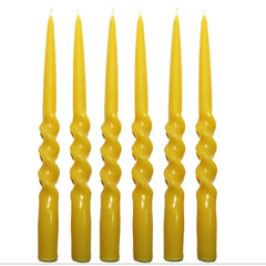 Spiral Taper Beeswax Candles, Twisted, Organic - 10" Tall, 5/8" Thick, Hand Made - BCANDLE