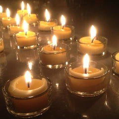 100% Pure Raw Beeswax Tea Lights Candles REFILLS Organic Hand Made (each)