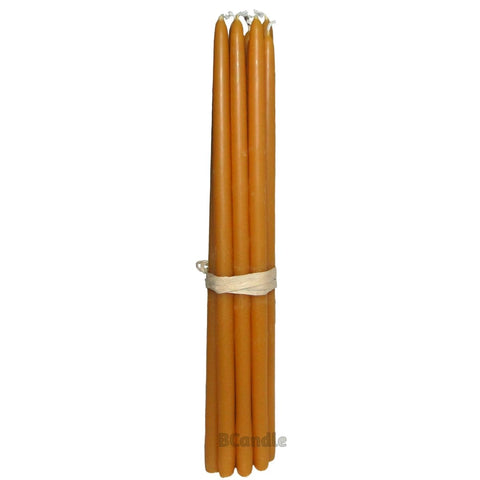 100% Beeswax 5 hour Taper Candles Organic Hand Made - 9" Tall (each) - BCandle