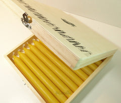 100% Beeswax 7-hour Candles Organic - 7 1/2" Tall, (Pack of 10), Wood Box - BCandle