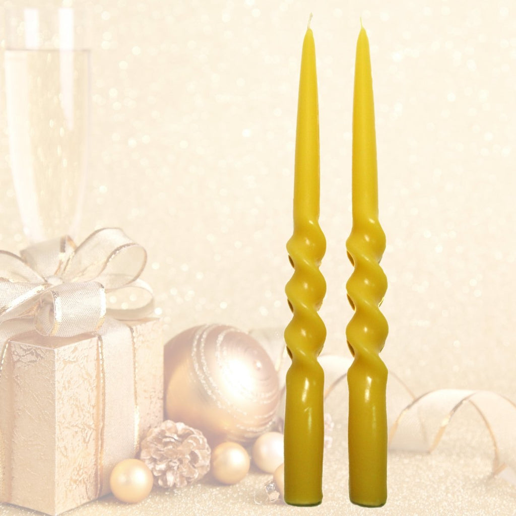 Pure Beeswax Spiral Twist Taper Candles Organic - 10 Tall, Hand Made(each)  – BCandle