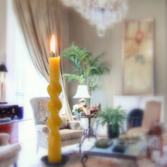 100% Beeswax Spiral Twist Taper Candles Organic - 10" Tall, 5/8" Thick, Hand Made(each) - BCandle