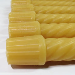 100% Beeswax Spiral Twist Taper Candles Organic - 8" Tall, 3/4" Thick, Hand Made (each) - BCandle