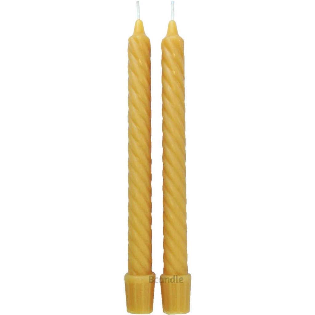 NEW Beeswax Wavy Curvy Taper Candles, Pair of 2 // Tapers, Twist