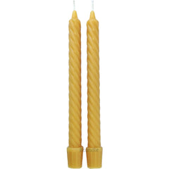 100% Beeswax Spiral Twist Taper Candles Organic - 8" Tall, 3/4" Thick, Hand Made (each) - BCandle