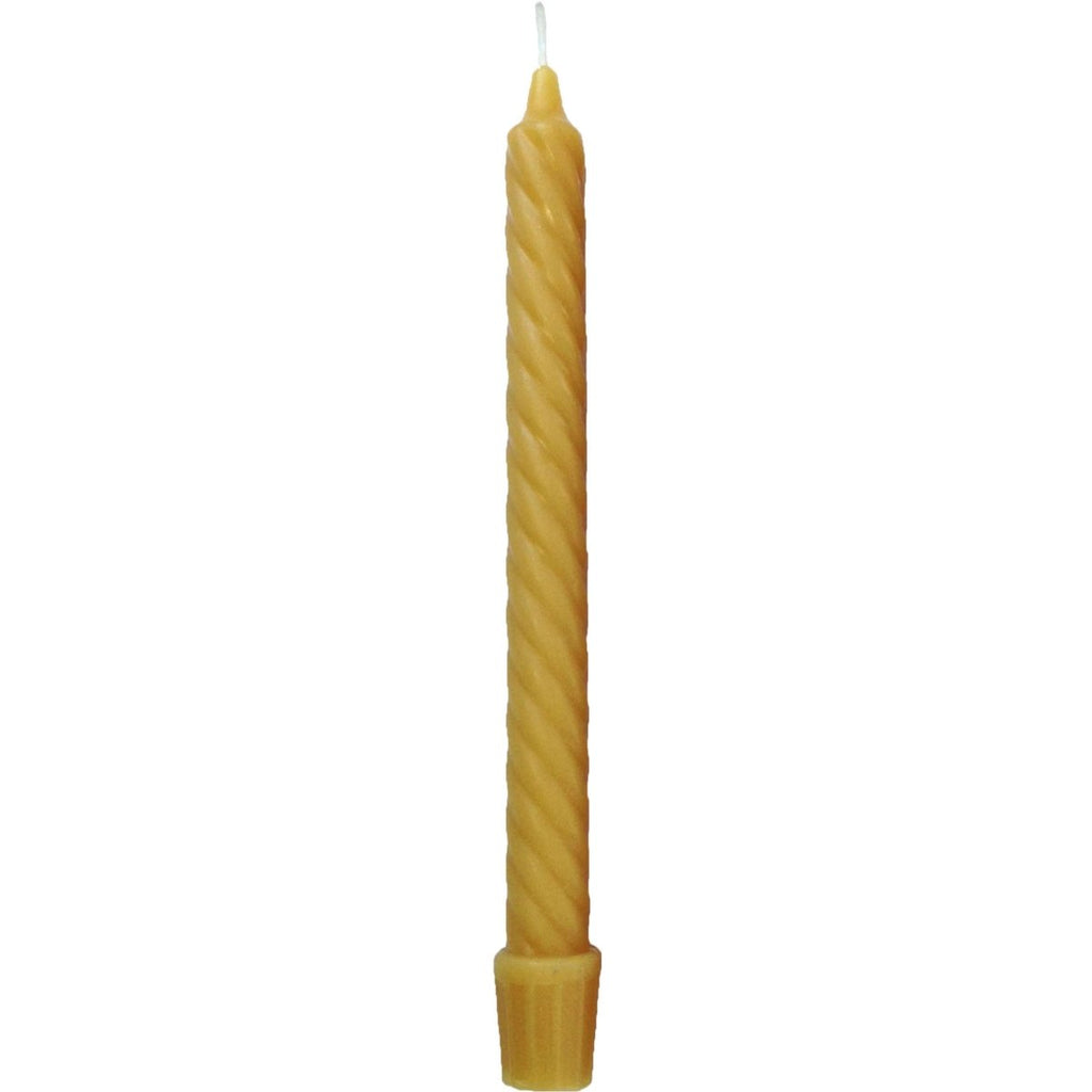 100% Beeswax Spiral Twist Taper Candles Organic - 8" Tall, 3/4" Thick, Hand Made (each) - BCandle