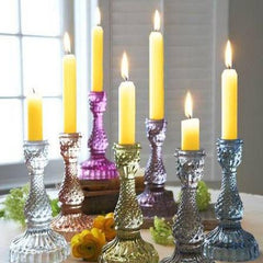 100% Beeswax Taper Candles Organic Hand Made - 8" Tall, 7/8" Thick (set of 6) - BCandle