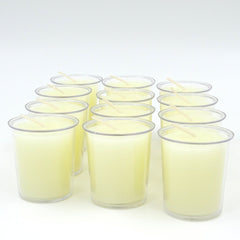 100% Pure Beeswax 15-hour Votives IVORY Candles in Cup, Organic, Hand Made - BCandle