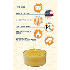 100% Pure Raw Beeswax Tea Lights Candles and Tea Light holder - BCandle