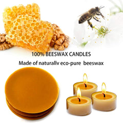 100% Pure Raw Beeswax Tea Lights Candles and Tea Light holder - BCandle