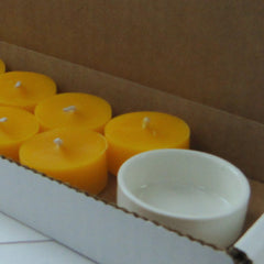 100% Pure Raw Beeswax Tea Lights Candles and Tea Light holder - BCandle