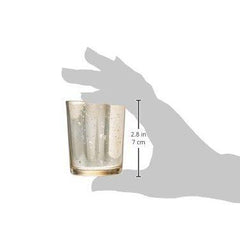 100% Pure Raw Beeswax Votive Candles in Silver Mercury Glass Holder - BCandle