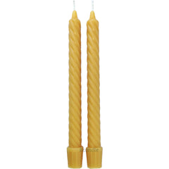 Beeswax Spiral Twist Taper Candles Organic - 8 Inch Tall