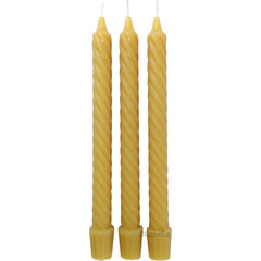 Beeswax Spiral Twist Taper Candles Organic - 8 Inch Tall