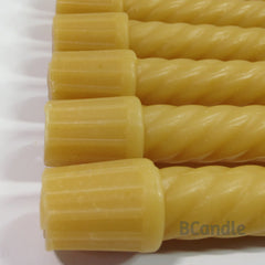 Beeswax Spiral Twist Taper Candles Organic - 8 Inch Tall