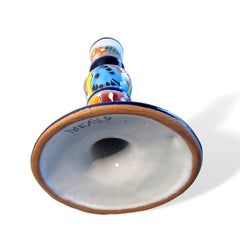 Ceramic Candle Holder - Hand Crafted, Mexican Telavera, Traditional Tall Candlestick - BCandle