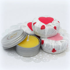 Gift Set 100% Beeswax Candles in Flat Tin for Wedding Favors, Birthday, Valentine Day, Mother Day - BCandle