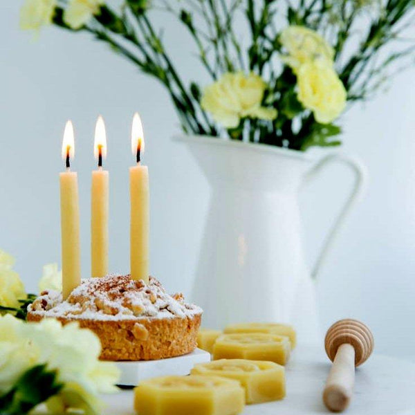 Handdipped Beeswax Birthday Party Candles / Natural (set of 12) BCandle