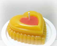 Heart Candle - Beeswax Candles - Decorative Beeswax Candle - 3"x1" - BCandle