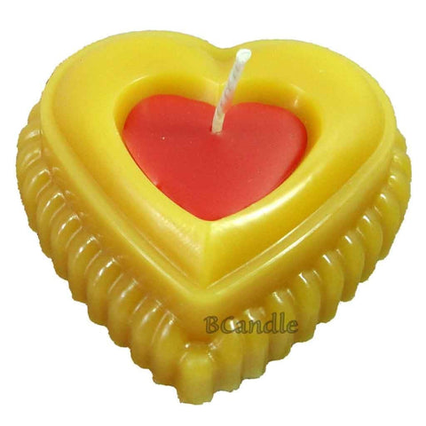 Heart Candle - Beeswax Candles - Decorative Beeswax Candle - 3"x1" - BCandle