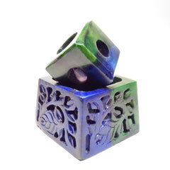 Multi Size Candle and Incense Holder, Hand Crafted, Natural Stone, Blue - BCandle