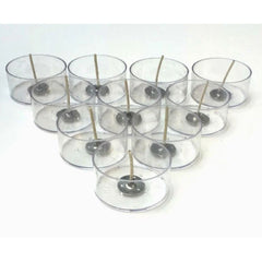 Polycarbonate Clear Plastic TEALIGHT Molds Cups Plus Wick lot of 10, 50 or 100 - BCandle