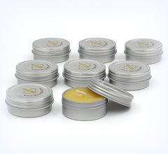 Set 100% Beeswax Tea Light in Flat Tin Container with Screwtop Cover, For Camp, Outdoor, Sports Events, Fishing - BCandle