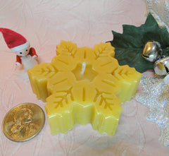 Snowflake Candle - Beeswax Candles - Decorative Beeswax Candle - 2 3/4" x 7/8" - BCandle