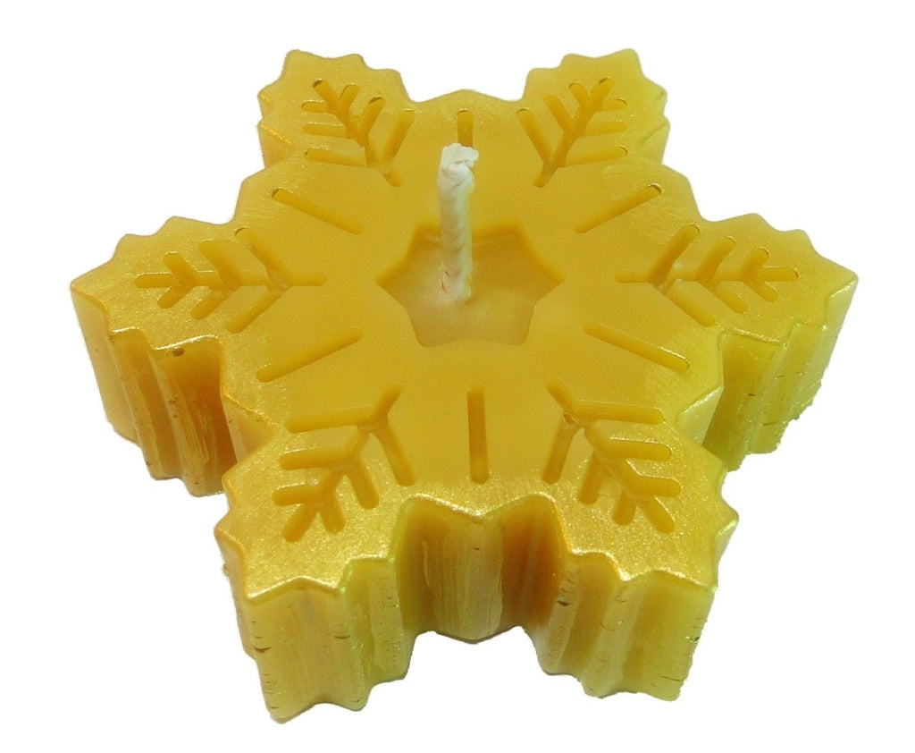 Snowflake Candle - Beeswax Candles - Decorative Beeswax Candle - 2 3/4" x 7/8" - BCandle