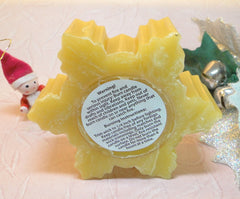 Snowflake Candle - Beeswax Candles - Decorative Beeswax Candle - 2 3/4" x 7/8" - BCandle