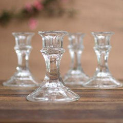 Taper Candlestick Holder, Glass Clear for Taper Candles - BCandle