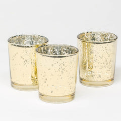 Votive Metallic Gold Mercury Glass Candle Holders - BCandle