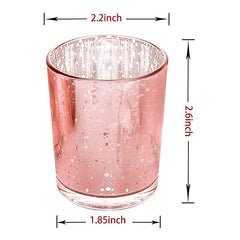 Votive Metallic Pink Mercury Glass Candle Holders - BCandle