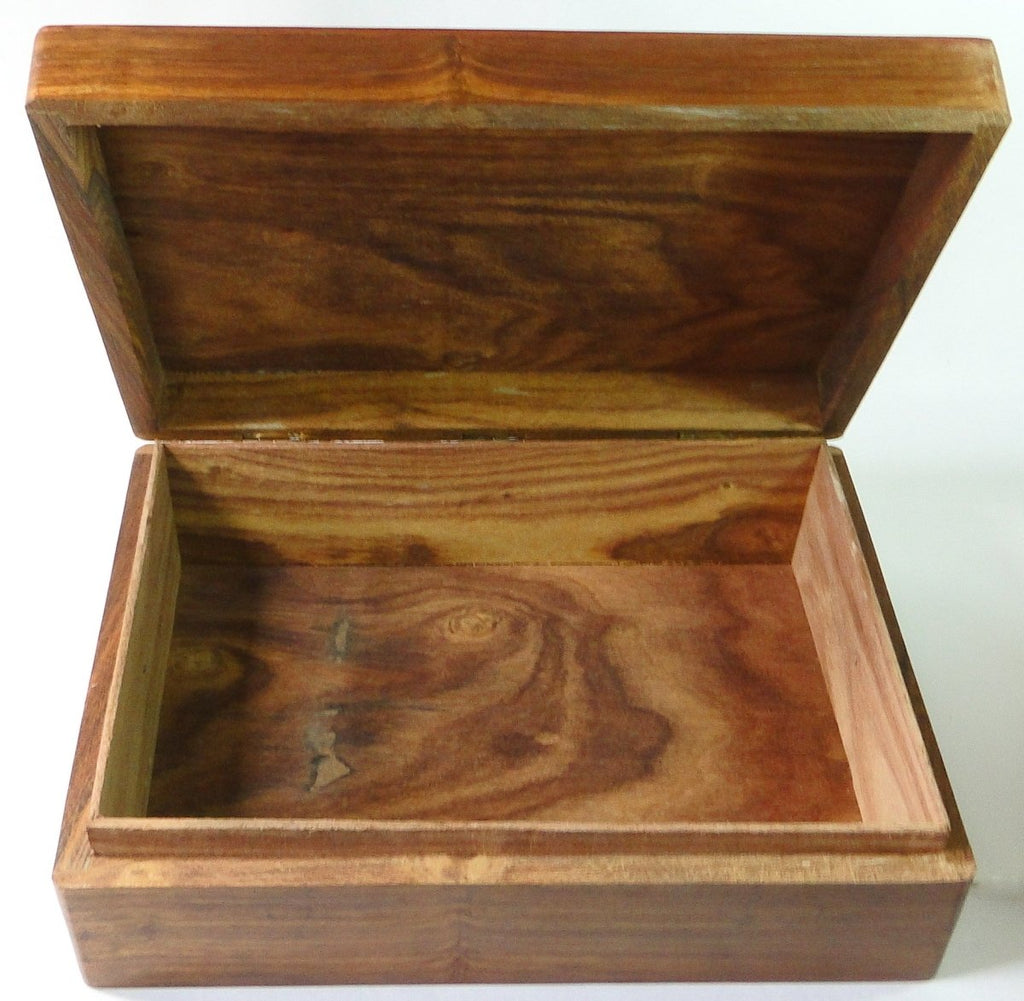 Wooden Box with Hinged Lid | Handmade Unfinished Wood Box | Custom  Engravings | 10 x 6 x 3 3/4 | Box Shown in Maple