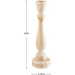 Wooden Candlestick, 9.5 Inch Tall - BCandle