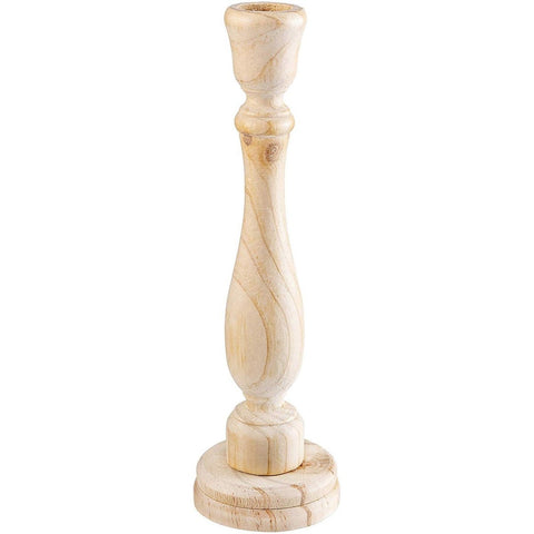 Wooden Candlestick, 9.5 Inch Tall - BCandle